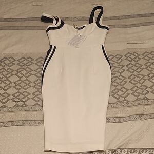 Chic Black and White Midi Dress